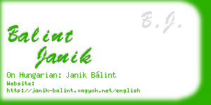 balint janik business card